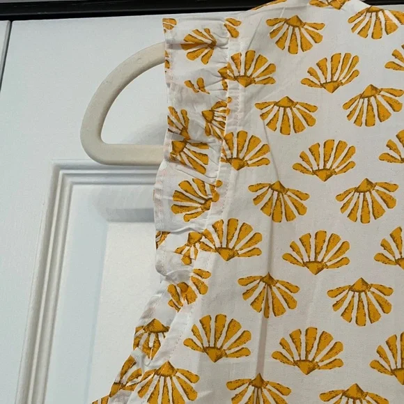 J. Crew Yellow Shell Print Blouse - Picture 5 of 8